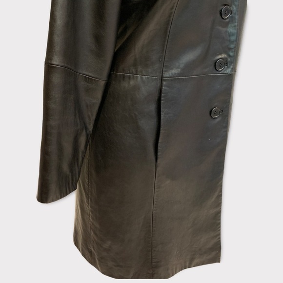 Genuine Lambskin leather black long jacket by Preston & York Womens Sz L - Picture 6 of 14